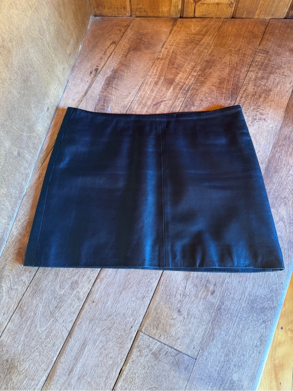 Kookai Black Leather Mini Skirt